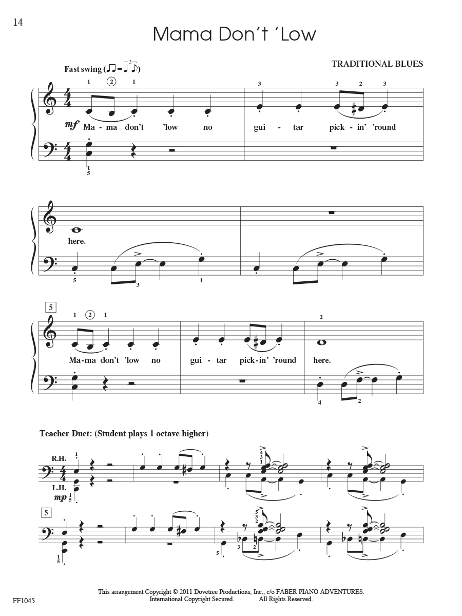 Faber Piano Adventures ShowTime Piano Jazz & Blues noty 2A