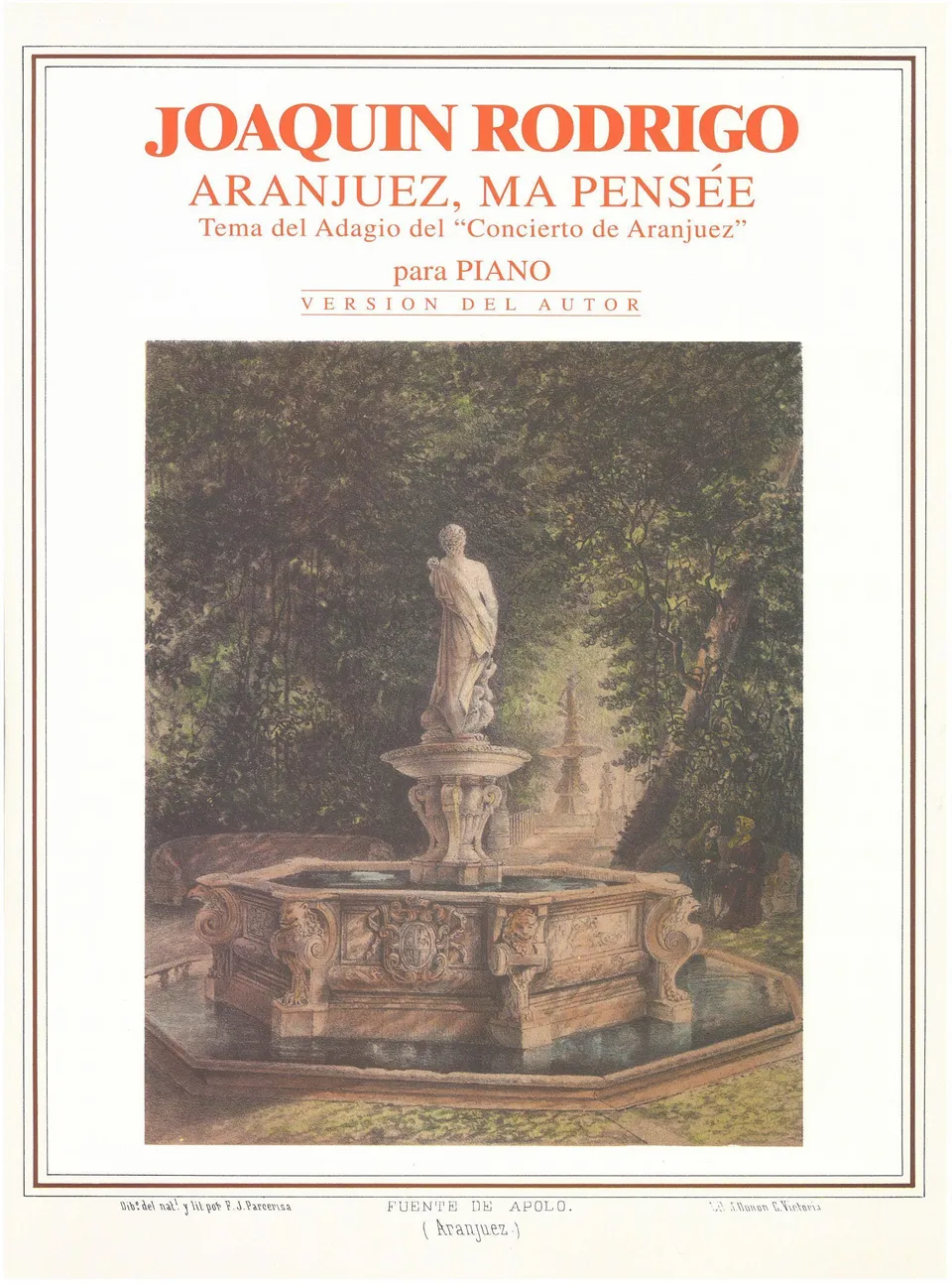 Ediciones Joaquín Rodrigo Aranjuez, ma pensée noty pro klavír PDF
