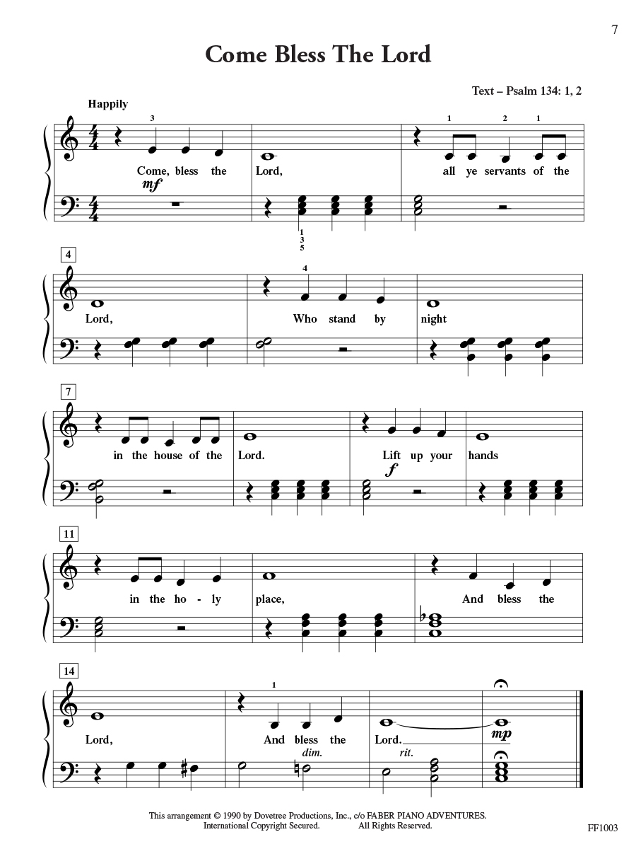 Faber ChordTime Piano Hymns noty 2B 19 písní