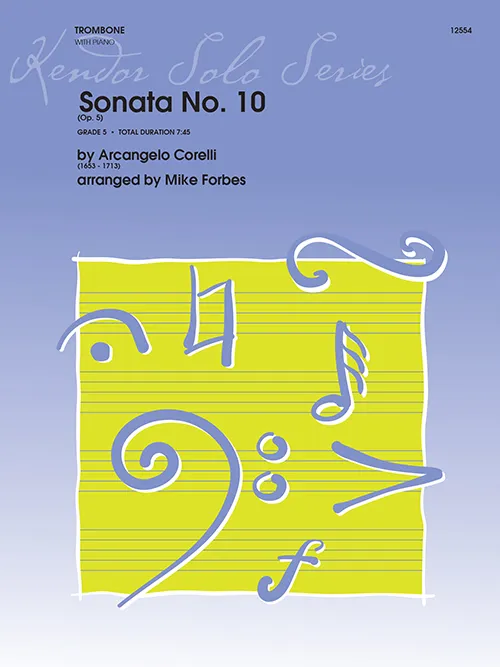 Kendor Music Sonata No. 10 noty trombon s klavírem baroko