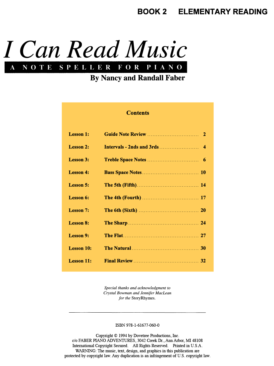 Faber I Can Read Music Book 2 cvičení čtení not