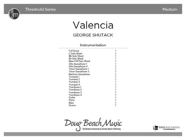 Kendor Music Valencia partitura Full Score latin
