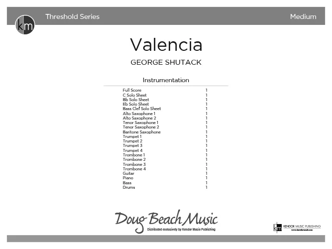 Kendor Music Valencia partitura Full Score latin