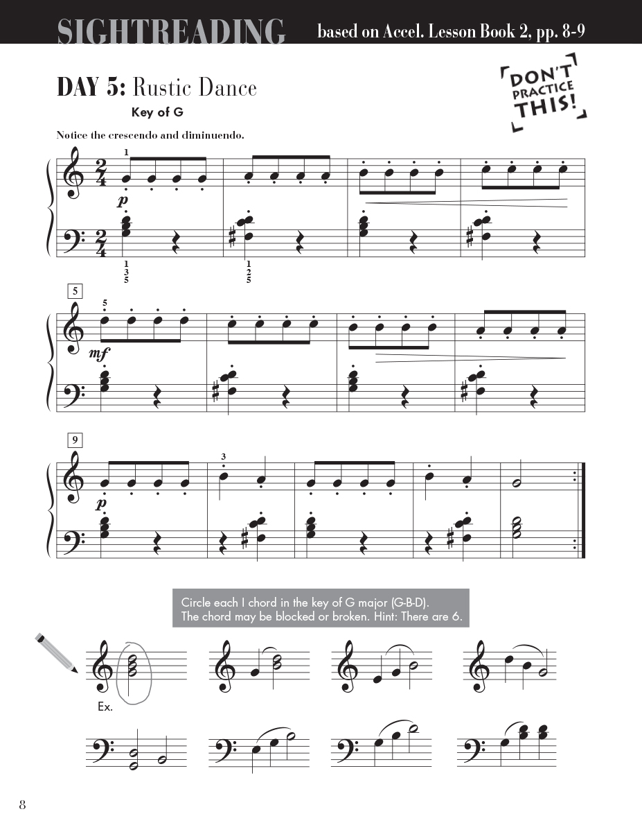 Faber Accelerated Piano Adventures Sightreading Book 2 noty na klavír