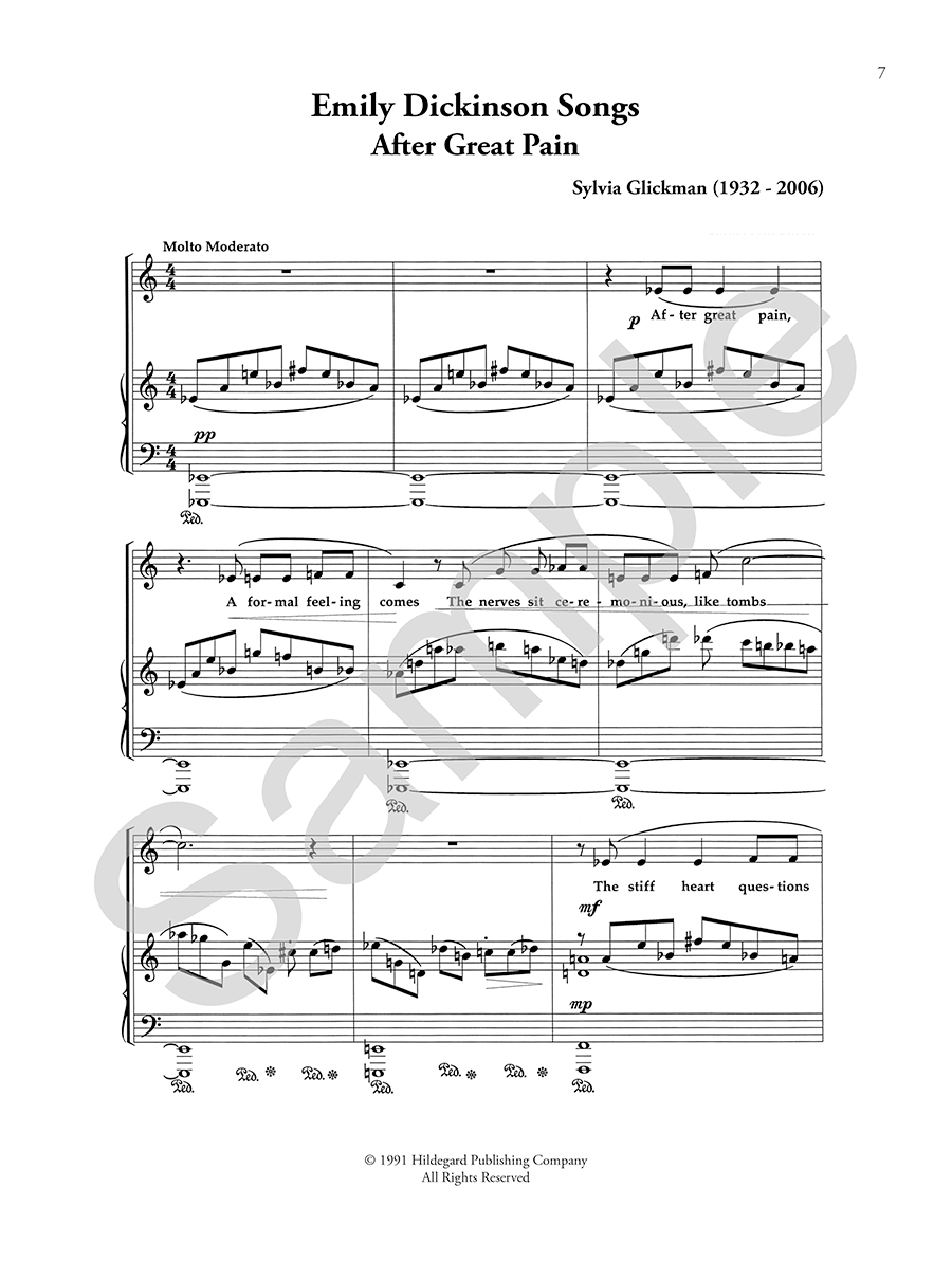 Hildegard Publishing Emily Dickinson Songs Glickman střední hlas