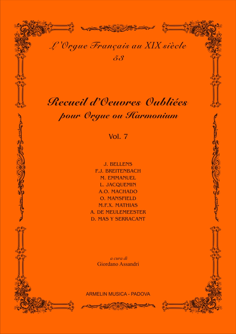 Armelin Musica Recueil d’Oeuvres Oubliées vol. 7 varhanní noty