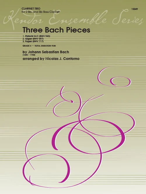 Kendor Music Three Bach Pieces noty pro klarinety