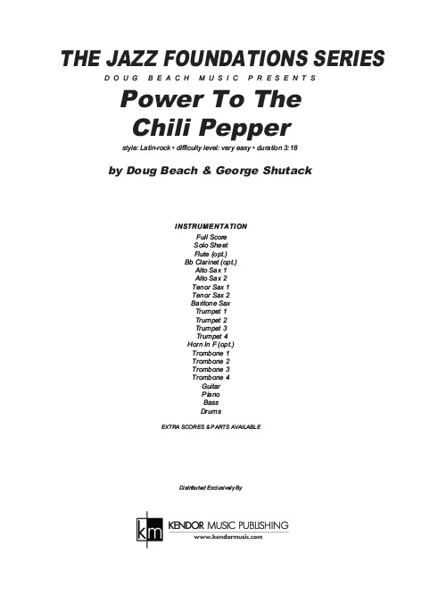 Kendor Music Power To The Chili Pepper partitura latin-rock 3:18