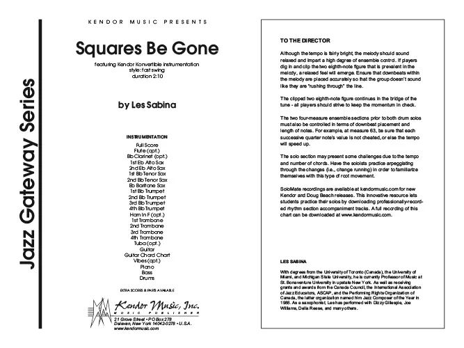 Kendor Music Squares Be Gone partitura fast swing