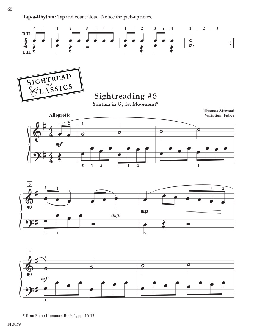 Faber Developing Artist Sightreading Book 1 noty 3A-3B