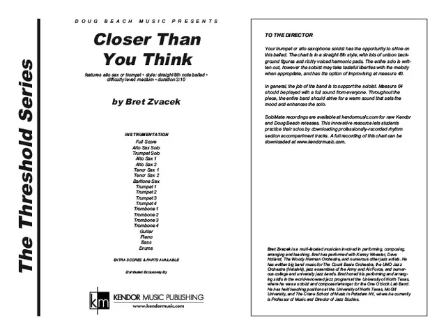 Kendor Music Closer Than You Think partitura balada