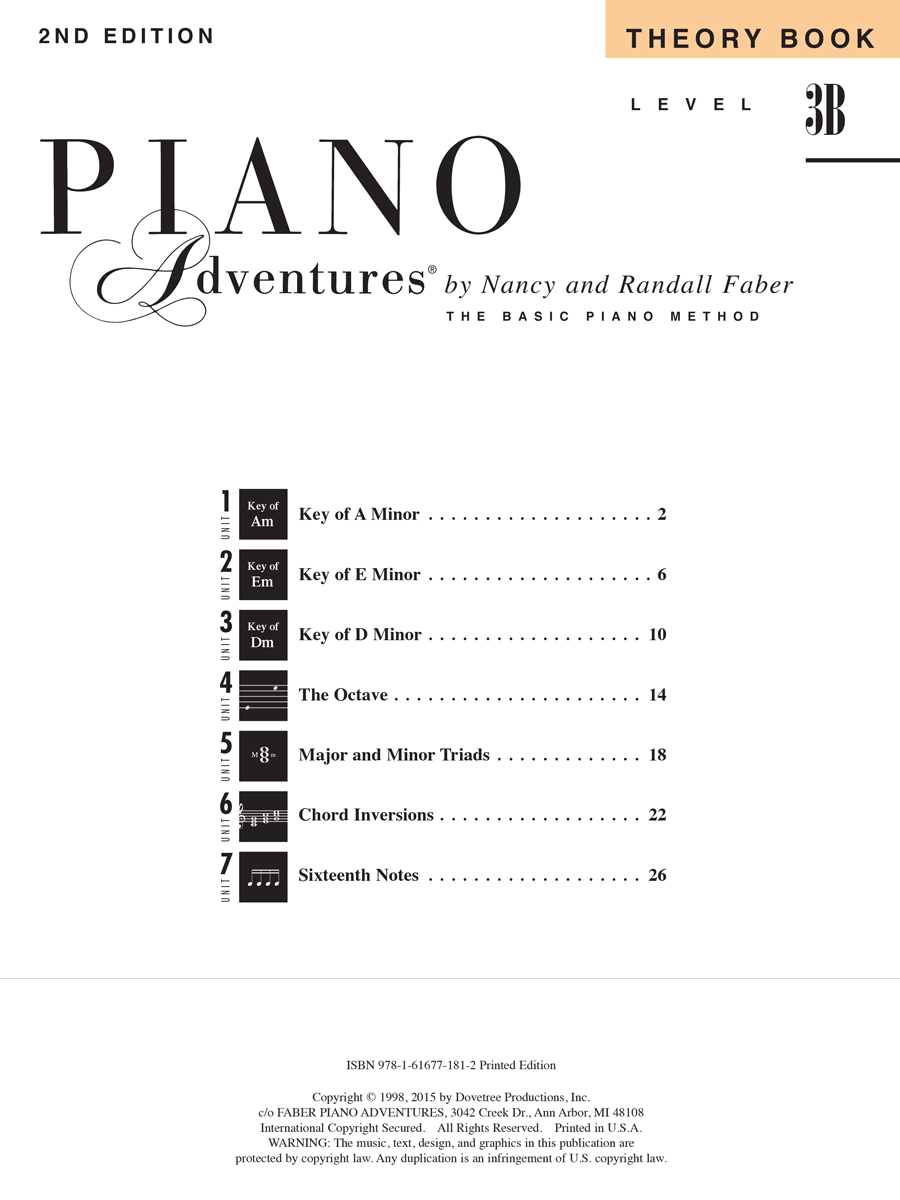 Faber Piano Adventures Level 3B Theory Book 2nd Edition teorie