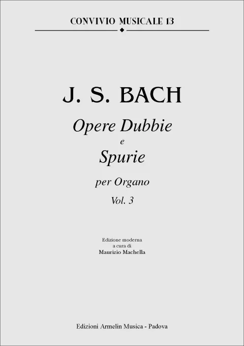 Armelin Musica Opere dubbie e spurie per organo 3 noty