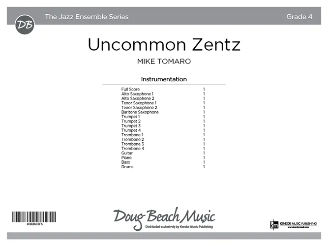 Kendor Music Uncommon Zentz partitura full score swing