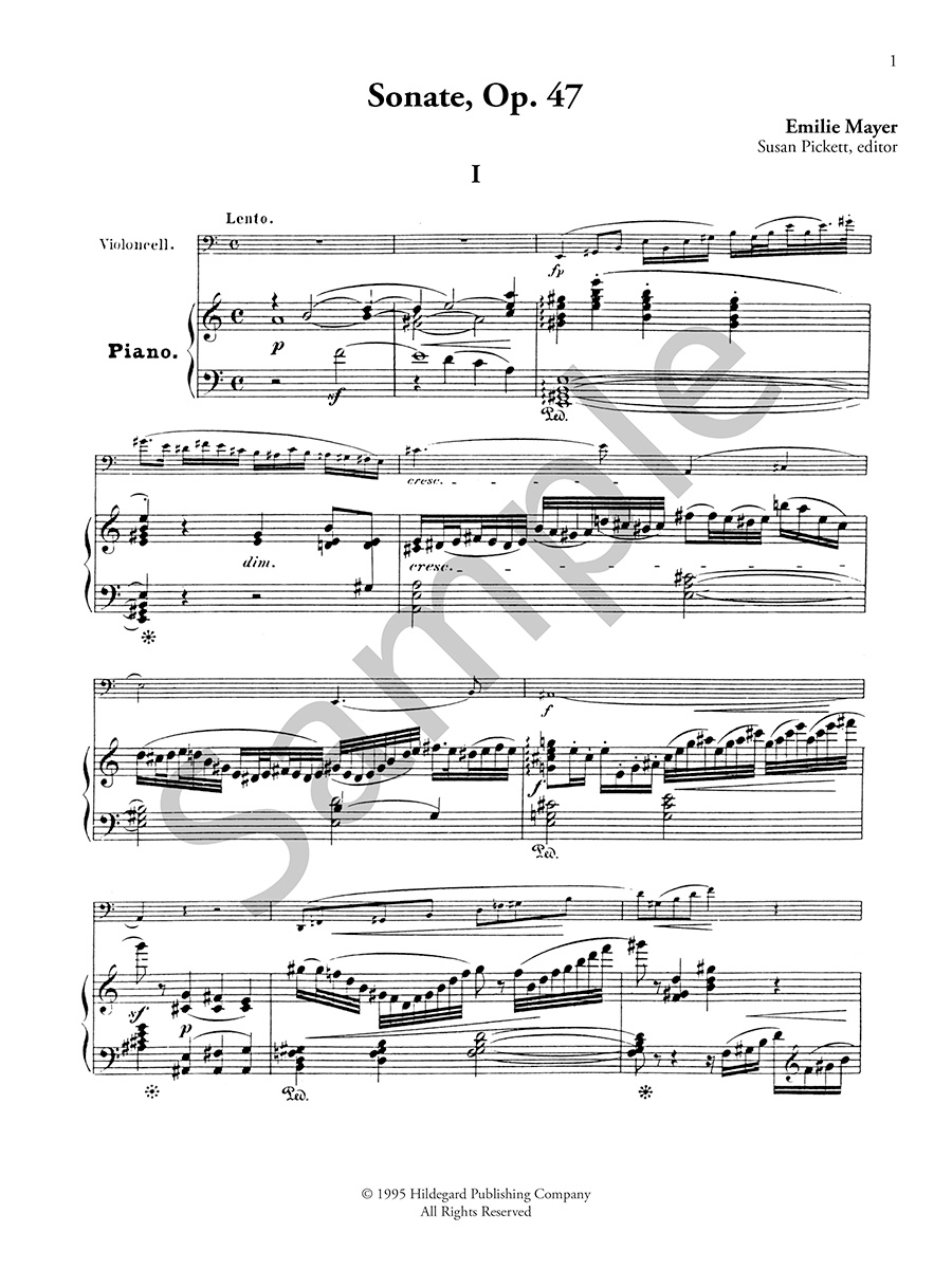 Hildegard Publishing Company Sonata Op. 47 Mayer noty cello klavír