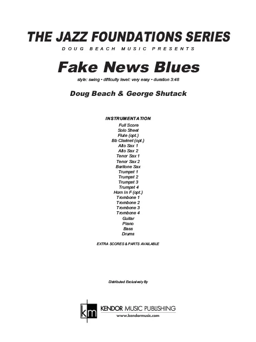 Kendor Music Fake News Blues Full Score noty pro big band