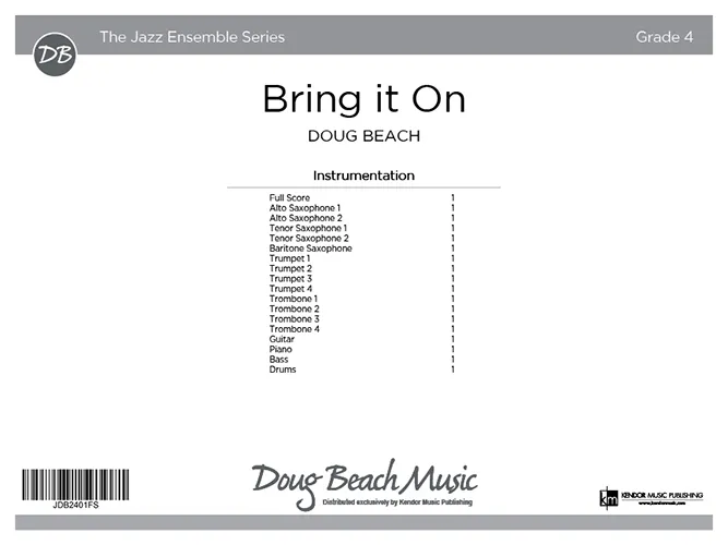 Kendor Music Bring it On partitura Full Score swing
