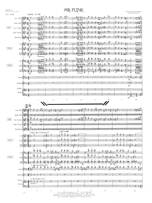 Kendor Music Mr. Funk partitura Full Score shuffle