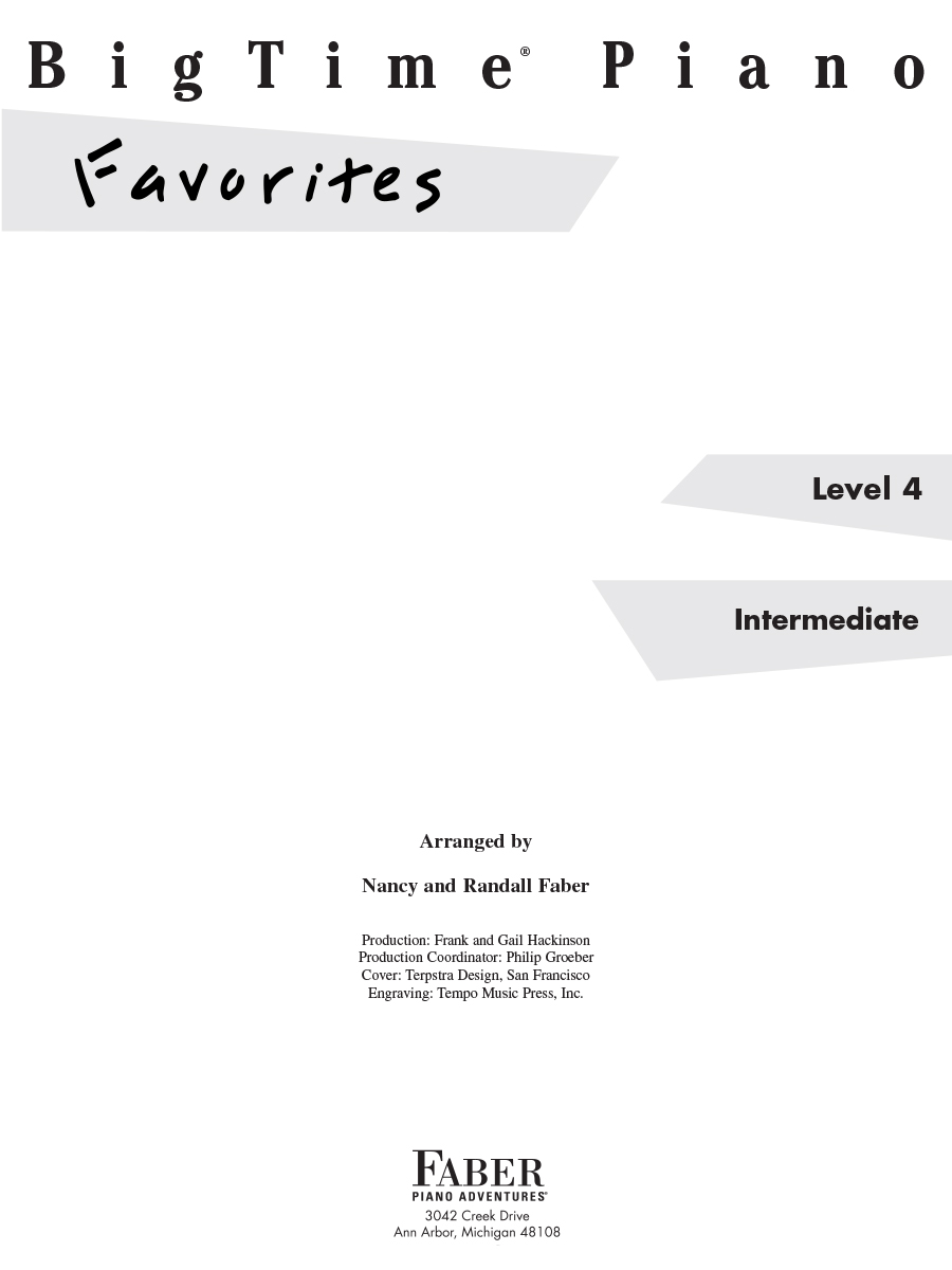 Faber Piano Adventures BigTime Piano Favorites noty pro klavír pro mírně pokročilé