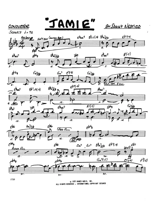 Kendor Music Jamie Full Score partitura balada