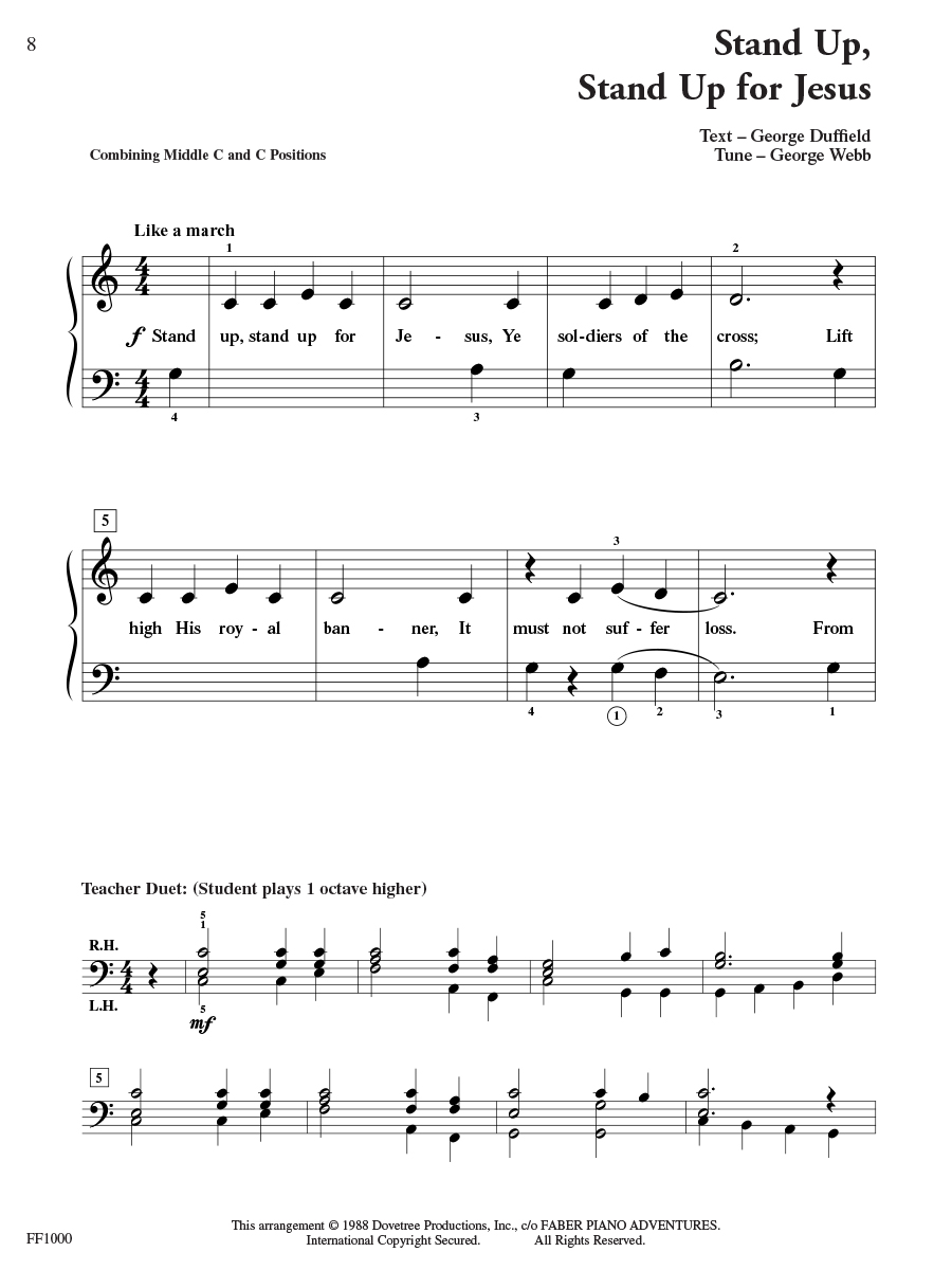 Faber PlayTime Piano Hymns noty pro klavír