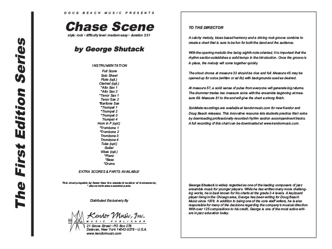Kendor Music Chase Scene partitura Full Score rock