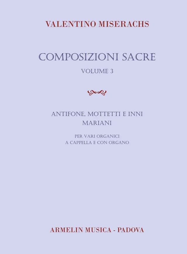 Armelin Musica Composizioni sacre volume 3 noty pro sbor