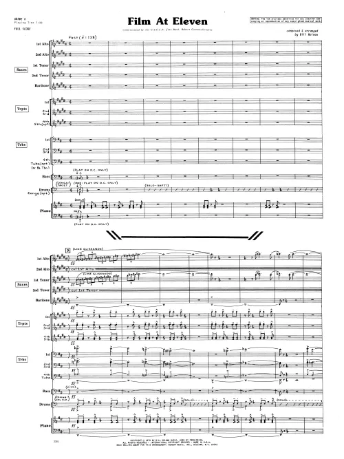Kendor Music Film At Eleven Full Score noty pro jazz band