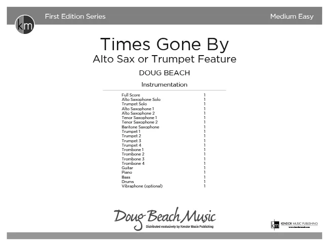 Kendor Music Times Gone By noty Full Score balada