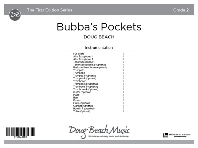 Kendor Music Bubba's Pockets Full Score noty blues