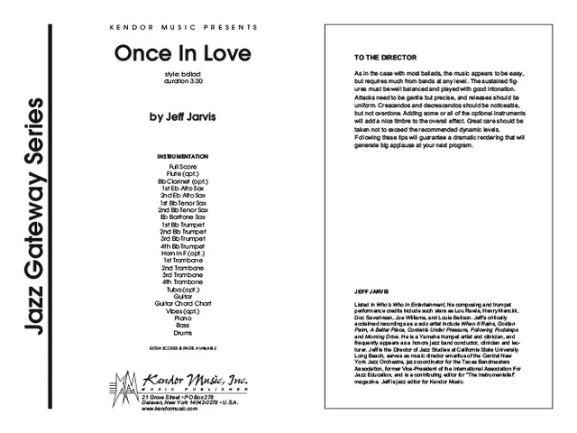 Kendor Music Once In Love partitura Full Score balada