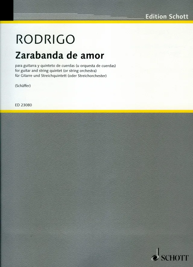 Ediciones Joaquín Rodrigo Zarabanda de amor noty kytara a smyčce