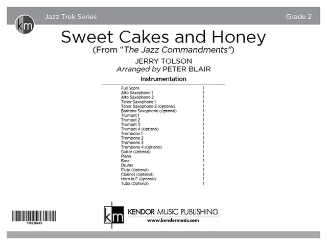 Kendor Music Sweet Cakes and Honey partitura swing blues
