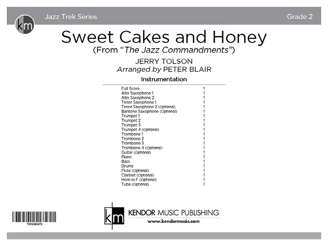 Kendor Music Sweet Cakes and Honey partitura swing blues