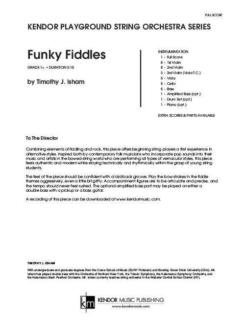 Kendor Funky Fiddles partitura pro orchestr mixolydická