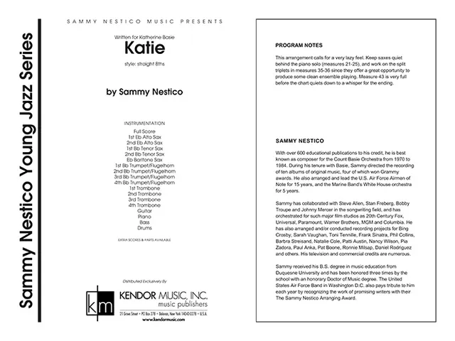 Kendor Music Katie partitura Full Score straight eighths