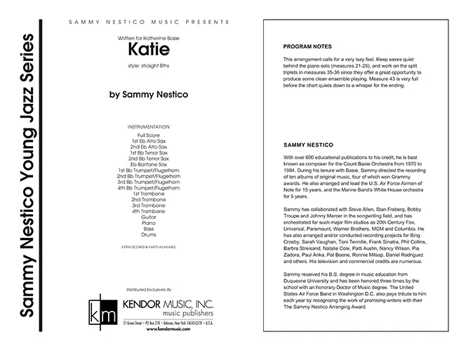 Kendor Music Katie partitura Full Score straight eighths