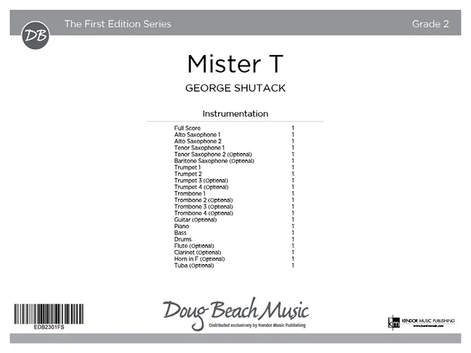 Kendor Music Mister T partitura swing pro mladý big band