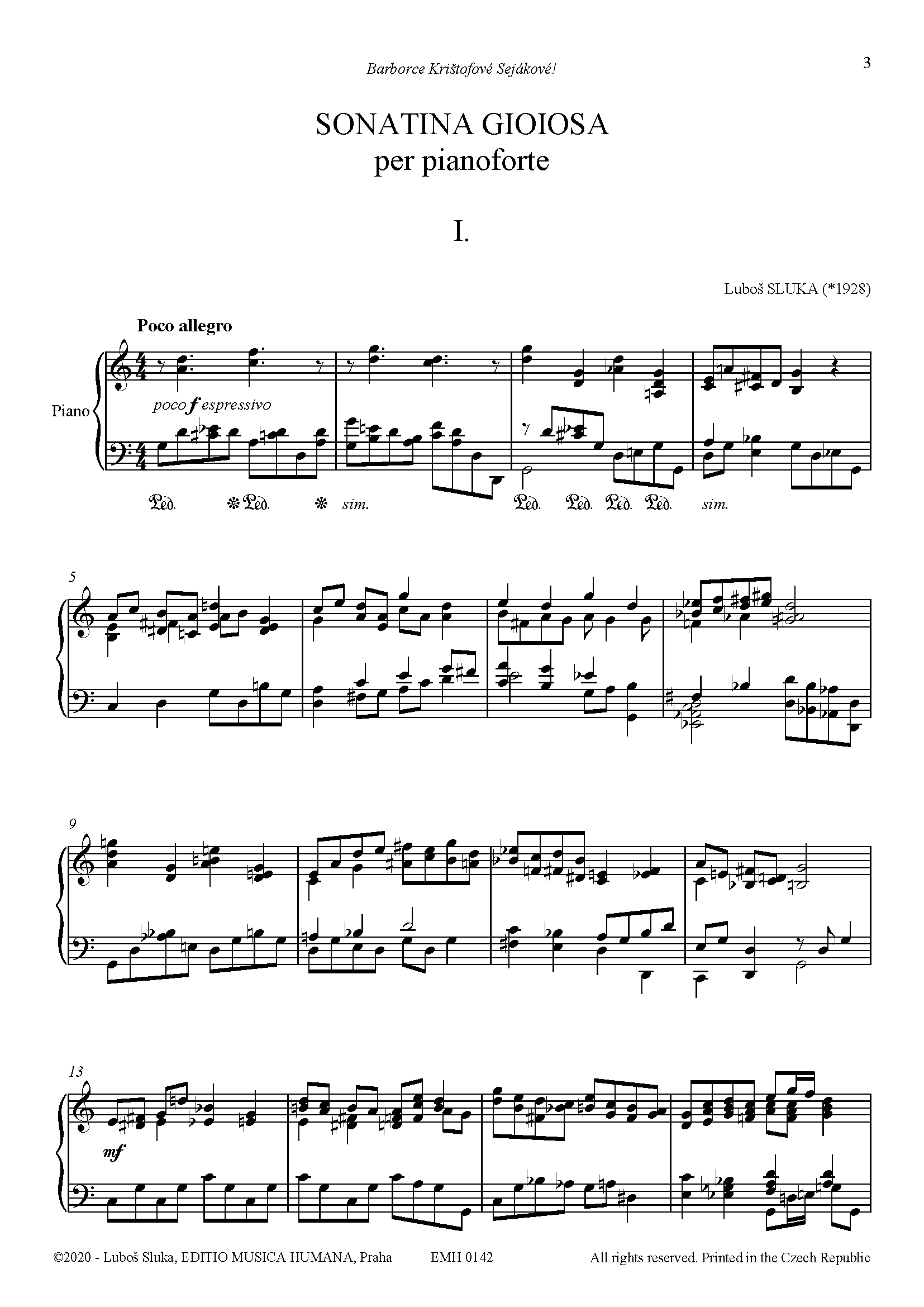 Editio Musica Humana SONATINA GIOIOSA noty pro klavír