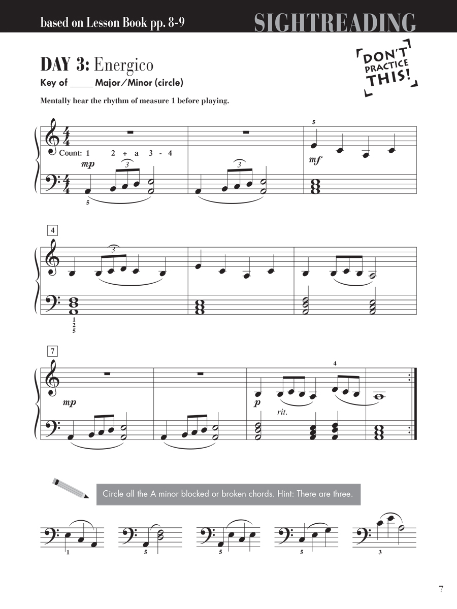 Faber Piano Adventures Level 3B Sightreading noty pro klavír
