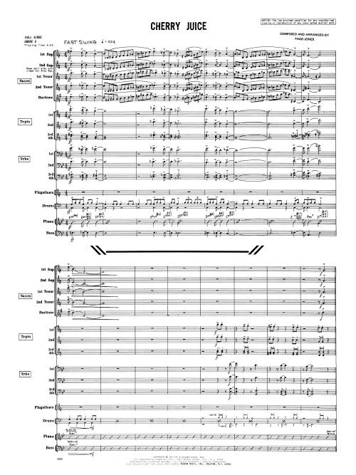 Kendor Music Cherry Juice partitura Full Score swing