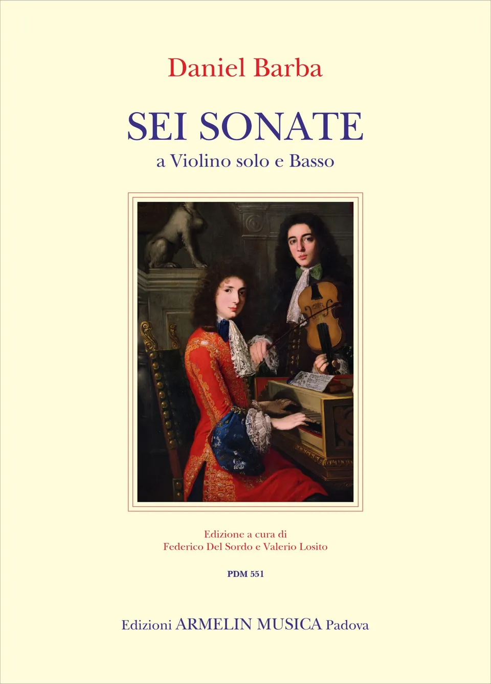 Armelin Musica Sei sonate per Violino e B.C. noty