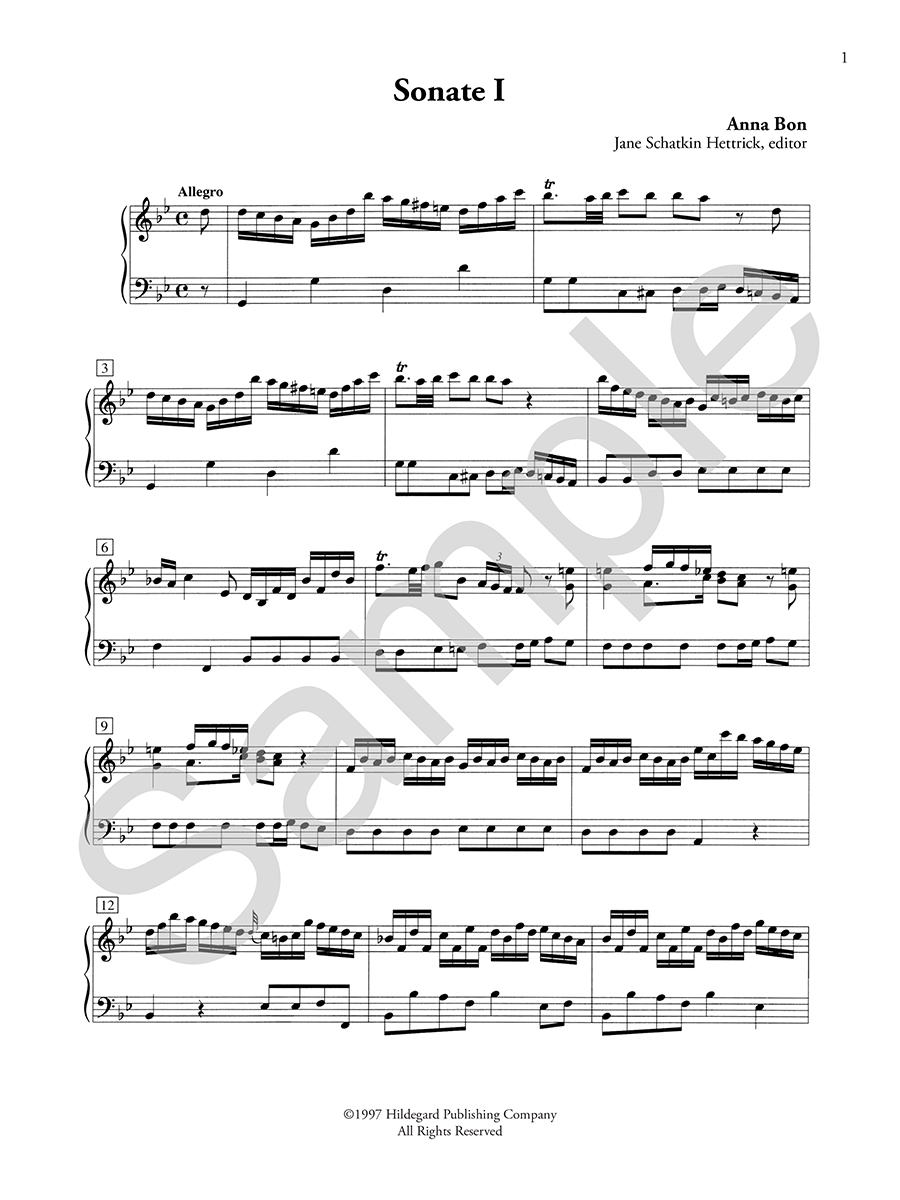 Hildegard Anna Bon 6 Sonatas noty keyboard 6 sonát