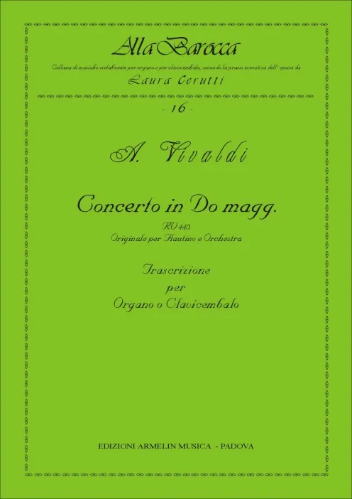 Armelin Musica Concerto in do magg. per flautino RV 443 noty