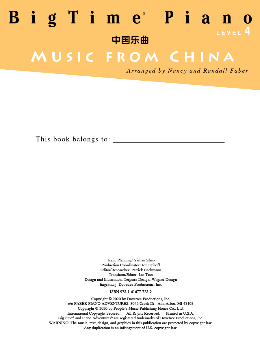 Faber BigTime Piano Music from China noty pro klavír level 4