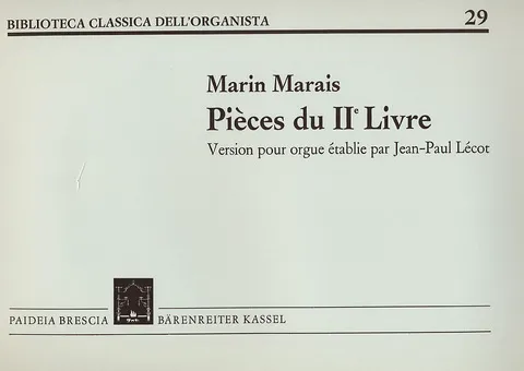 Armelin Musica Pièces du IIe livre noty tištěné vydání