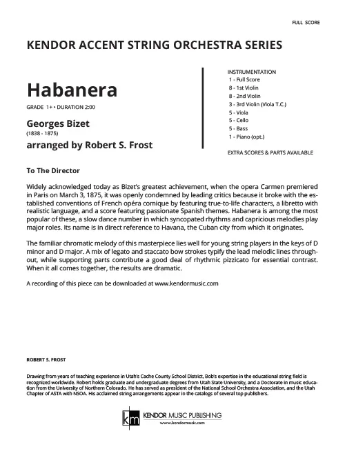 Kendor Music Habanera partitura full score
