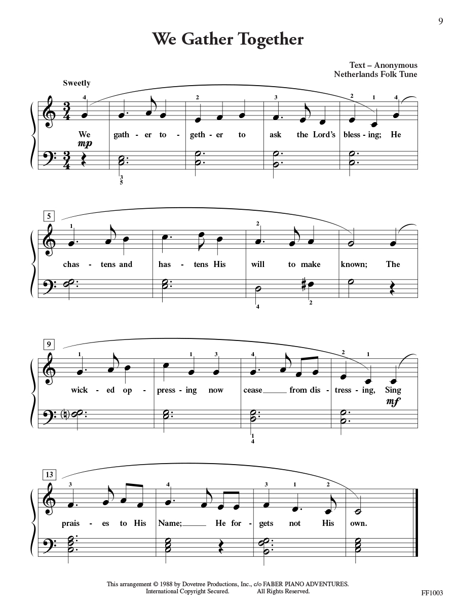 Faber ChordTime Piano Hymns noty 2B 19 písní