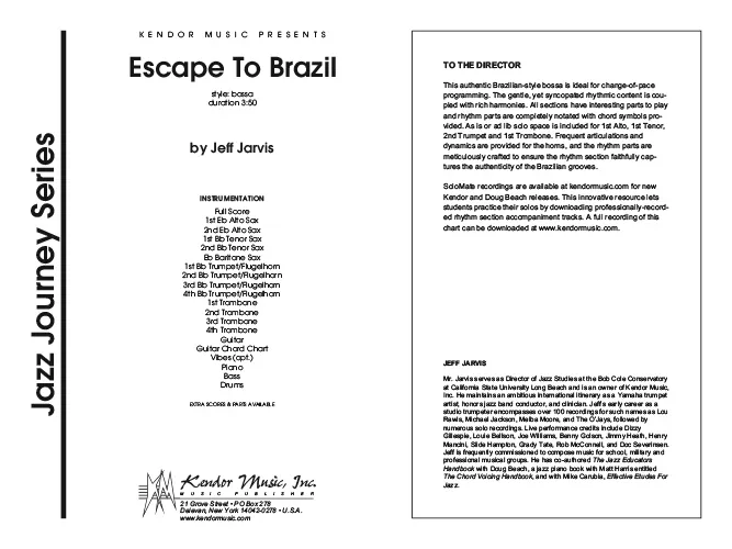 Kendor Music Escape To Brazil partitura bossa pro big band