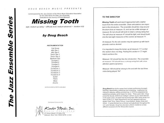 Kendor Music Missing Tooth partitura swing 4:02